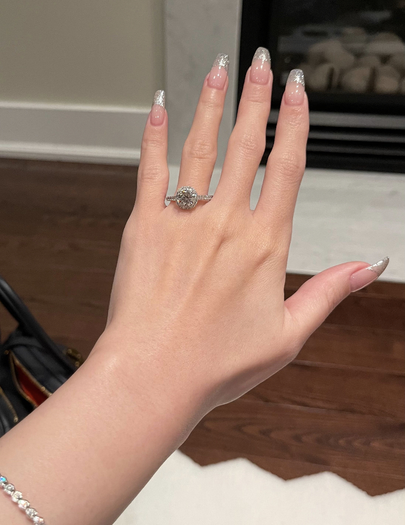 14K Solid Gold 1 Carat Moissanite Engagement Ring view 2