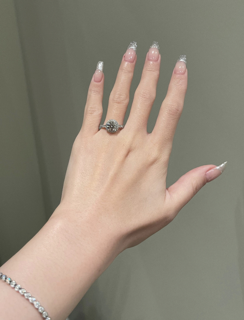 14K Solid Gold 1 Carat Moissanite Engagement Ring view 3
