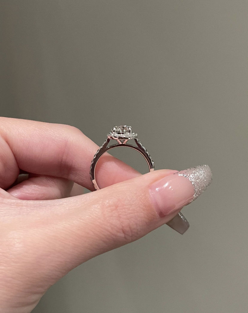 14K Solid Gold 1 Carat Moissanite Engagement Ring view 4