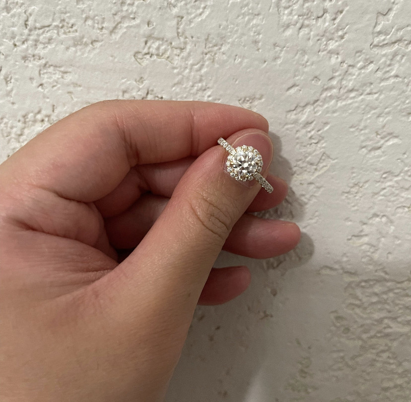 14K Solid Gold 1 Carat Moissanite Engagement Ring view 6