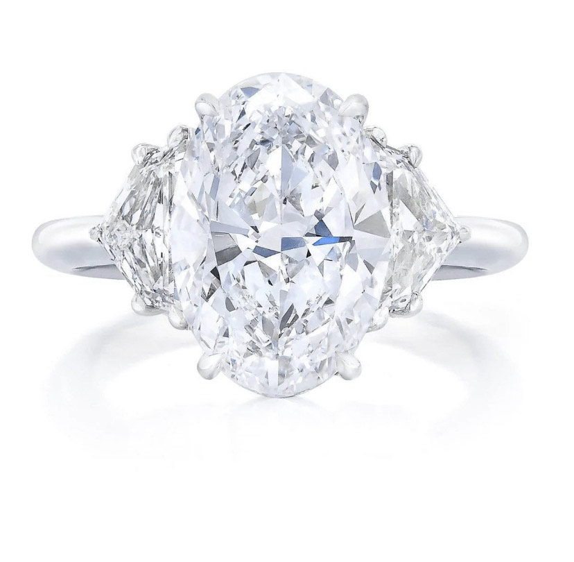 14K Solid Gold 2.0 CT Oval Cut Moissanite Engagement Ring view 2