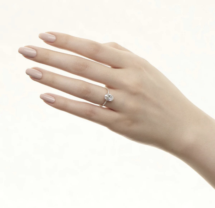 14K Solid Gold 4 Carat Oval Moissanite Engagement Ring view 6