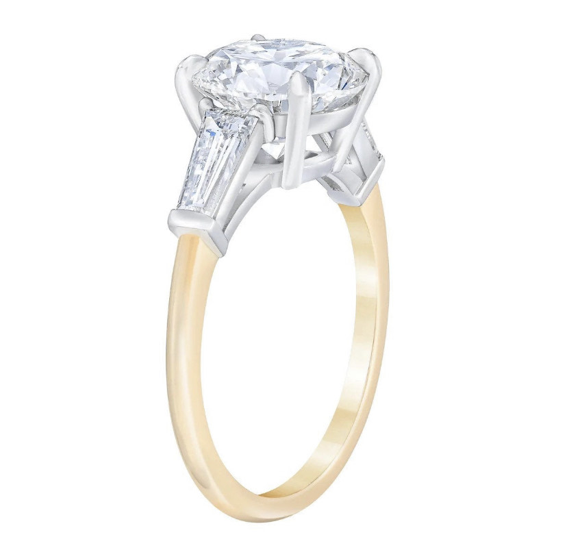 14K Solid Gold 3 Carat Brilliant Round Moissanite Ring view 5