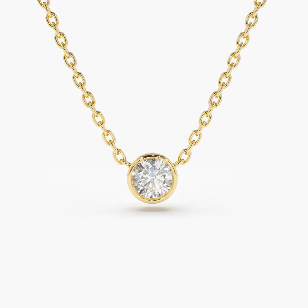 14K Solid Gold Baguette Diamond Cross Necklace