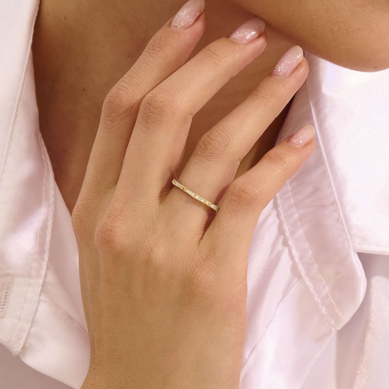 14K  Solid Gold Slim Wedding Ring